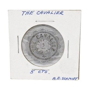 The Cavalier St. Louis Mo. Antique 5 Cts. Good For Trade Only Token - Picture 1 of 2