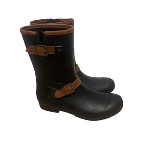 SPERRY TOPSIDER WASSERDICHT GUMMI & LEDER DAMEN REGENSTIEFEL ALLWETTER. Gr. 10 - Bild 1 von 6