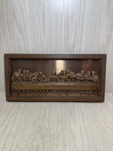 Vintage Coppercraft Guild "L'Ultima Cena" quadro in rame 3D arte da appendere vedi indietro!! - Foto 1 di 6
