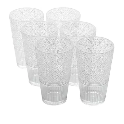 Victoria 22 OZ. Vaso de té helado acrílico transparente (juego de 6) Foto 1 de 4