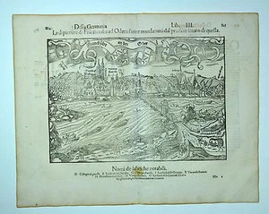 ANTIQUE ORIGINAL SEBASTIAN MUNSTER WOODCUT COSMOGRAPHIA GERMANY FRANKFURT 1548 - Picture 1 of 5