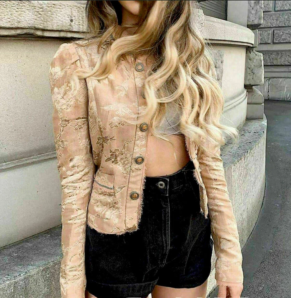 CHAQUETA JACQUARD ZARA NUEVA BEIGE ROSA EDICIÓN LIMITADA Talla S Ref. 2383/004 Foto 1 de 4