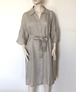 MARINA RINALDI, 100% LEINEN Kleid in Beige, Größe MR 27, 18W US, 48 DE, 56 IT - Bild 1 von 19