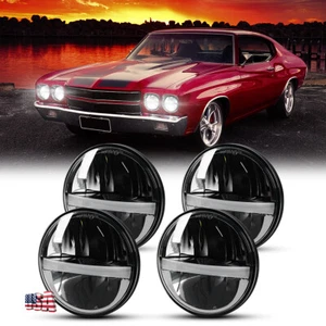 4pcs 5-3/4 5.75" Round LED Hi/Lo DRL Headlights For Chevrolet Chevelle 1965-1970 - Bild 1 von 13