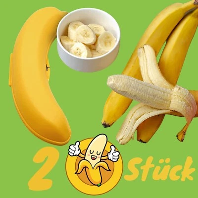 2x Bananenbox Bananendose Lunchbox Aufbewahrungsdose für Banane Obst - Bild 1 von 2