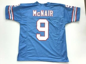UNSIGNED CUSTOM Sewn Stitched Steve McNair Old Style Blue Jersey - M, L, XL, 2XL - Picture 1 of 2