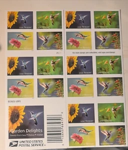 4 HEFTE US Porto - 80 GARDEN DELIGHTS FOREVER BRIEFMARKEN Wert 62,40 $ - Bild 1 von 2