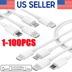 Fast Charger USB C Charging Cable For iPhone 14 13 12 11 Pro Max XR 8 iPad Lot - Picture 1 of 9
