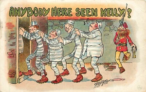 Humor Postkarte S/A Carmichael Gefangene marschieren in ihre Zelle Hat jemand Kelly gesehen? - Bild 1 von 2