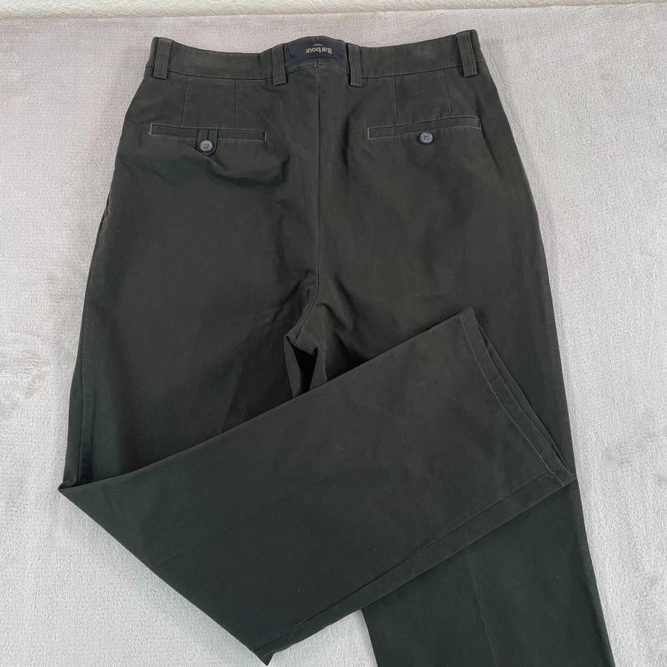 Barbour Trouser Pants Men 32x31 Olive Green Straight Leg Pleated 9468 NWOT $198 - Image 1 of 4