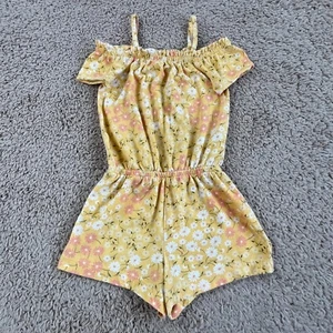 CHILDREN'S PLACE Yellow Floral Off-the-Shoulder Summer Romper Girl 4T Cinched - Picture 1 of 14