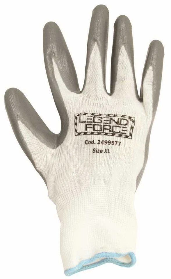 2 Legend Force Anti-Abrasion Gloves Grey Palm Dipped Nitrile Coated Size XL  New - image 1 of 1