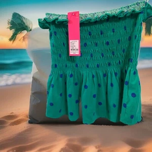 Haut tube femme Lilly Pulitzer Jadis taille XS vert botanique bleu point chaud - Photo 1/5