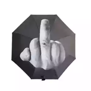 Creative Middle Finger Up Yours/Fuck Design Foldable Windproof Umbrella Sarcasm~ - Picture 1 of 24