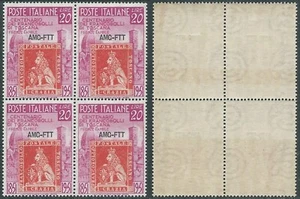 1950 TRIESTE A TOSCANA 20 LIRE QUARTINA GOMMA BICOLORE MNH - QTR2 - Picture 1 of 1