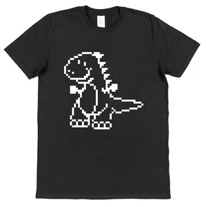 T-shirt dinosauro 8 bit pixel art dino pixel art animali anni 90 retrò computer regalo - Foto 1 di 19