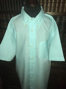 Boys’ Benetton Turquoise Gingham Short Sleeve Shirt - Size M - 8 Years - New - Picture 1 of 3