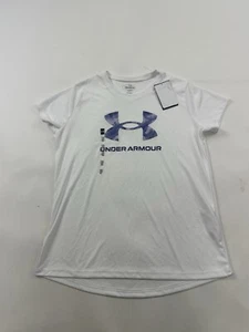 Under Armour Shirt Girls XL White Short Sleeve Loose Fit Youth - Picture 1 of 8