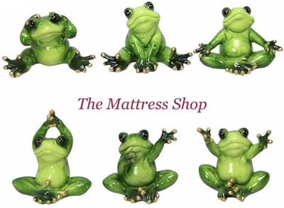 ~❤️~Green Set of 3/6 FROGS Garden Yoga Frog Figurine In/Outdoor Resin ornament - image 1 of 4