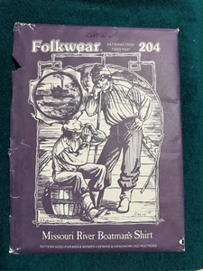 1978 FOLKWEAR ETHNIC PATTERN 204 MISSOURI BOATMAN SHIRT ~ ~ ~ ~ ~ ~ listing MP72 - Picture 1 of 3