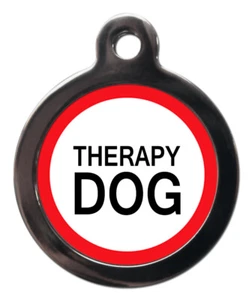 Pet ID tag Assitance Dog  THERAPY DOG 32mm or 24mm personalised - Picture 1 of 2