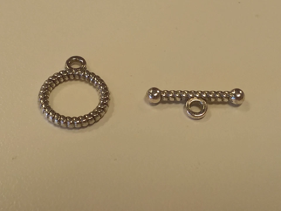 Cierre de palanca de plata tibetana, redondo, plata antigua - Cantidad para hacer joyas 6 juegos Foto 1 de 1