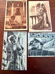 Set 4 alte französische arabische nackte Dame Postkarten - Bild 1 von 6