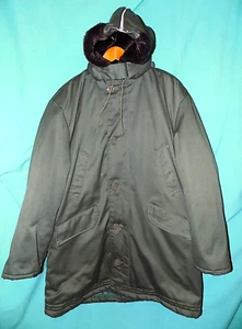 PARKA MILITAR B-940 RARA De Colección Años 50, Capucha Cremallera Dividida, Correa para la Barbilla, Forro Acolchado, XL - Imagen 1 de 21