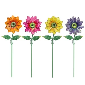 YEAHOME Garden Decor for Outside 4 Pack 20'' Flower Garden Stakes for Spring ... - Picture 1 of 7