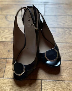 Ferris Naturalizer schwarze Leder-Absätze offene Zehenpartie 9,5 W - Bild 1 von 8