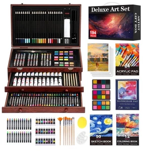 194 Piece Deluxe Art Set, Painting Drawing Art Supplies with 4 Drawing Pads, ... - Bild 1 von 7