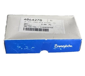 Swagelok SS-12C4-1 C Series Fixed Pressure Check Valve, 3/4" FNPT, Poppet, New - Picture 1 of 12