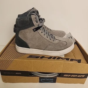 SHIMA SX-2 EVO Motorcycle Shoes Women’s Sz 6 Grey Gray Suede Leather - Picture 1 of 9