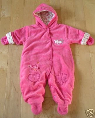 Baby Connection Cute Pink Plush Snowsuit 3-6 mos - Image 1 of 1