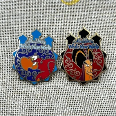Prendedor Premio Juego Tokyo Disney Resort Aladdin Mundo Nuevo 2005 Iago & Jafar Foto 1 de 2