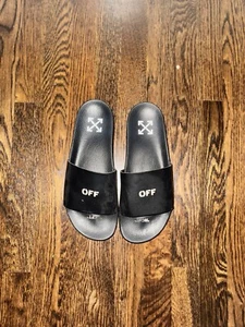 New Off White Men's Diag Slider Size 44/11 Sandals Black OMIC011C99MAT0011001 - Picture 1 of 2
