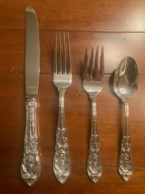 GORGEOUS HEAVY 4 PC INTERNATIONAL STERLING RICHELIEU SILVER PLACE SETTING SET - Image 1 of 4
