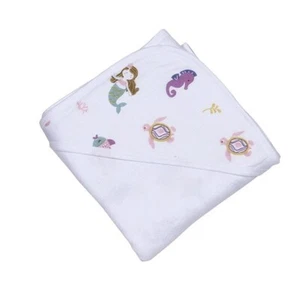 London Bridge Mason Chic Pink Sea Life Hooded Baby Towel Toddler Bath Time - Picture 1 of 2