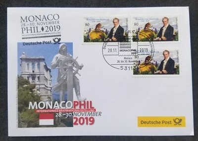 [SJ] Germany 250th Alexander Humboldt 2019 Monkey Butterfly (FDC) *MONACO - Image 1 of 4
