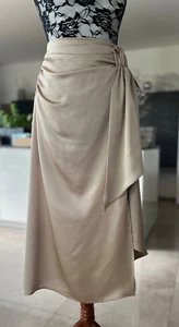 NEU! HEINE Satin Rock mit Schlitz Wickel-Optik Midirock XL 42 WITT - Bild 1 von 7