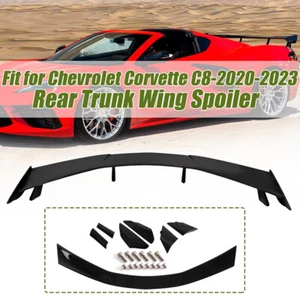 Alerón trasero de ala alta para modelos Corvette C8 negro brillante 2020 2021 2022-24 - Imagen 1 de 14