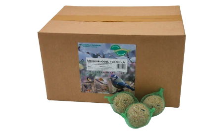 Anhaltiner Meisenknödel 100St. mit Netz mit Insekten Rindertalg Wildvögel Fett - Bild 1 von 4