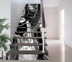 3D Grey Texture 051 Stair Risers Decoration Photo Mural Vinyl Decal Wallpaper - Picture 1 of 6