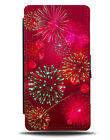 Colourful Fireworks Flip Wallet Case Firework Display Sky Red K884 