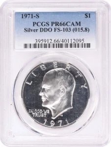 1971-S Eisenhower Silver Dollar DDO FS-103 PR66CAM PCGS - Picture 1 of 2