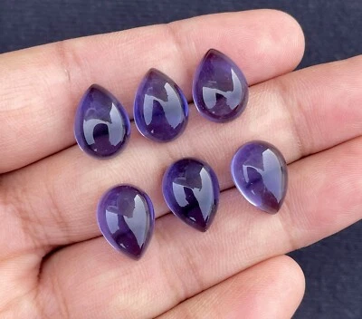 Tanzanite Quartz Smooth Pear Cabochon, Loose Gemstone 14x10 MM, 1 Pair 12Ct. - Image 1 of 4