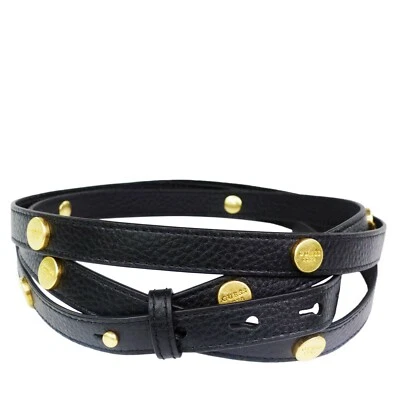 Guess Luxe Damen Ledergürtel Schwarz Nietengürtel Gold modisch schmal NEU - Bild 1 von 4