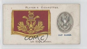 1924 Player's Drum Banners & Cap Badges Tobacco 14th King's Hussars #17 0e3