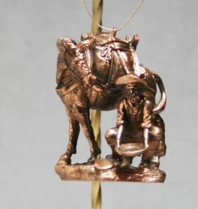 Vintage Christmas Ornament Hallmark Prospector The Old west Copper Tone Horse - Picture 1 of 7