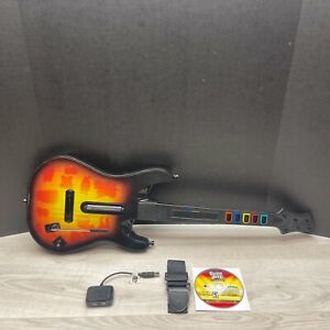 PlayStation 3 PS3 Guitar Hero World Tour Sunburst Guitar with Dongle Strap Game